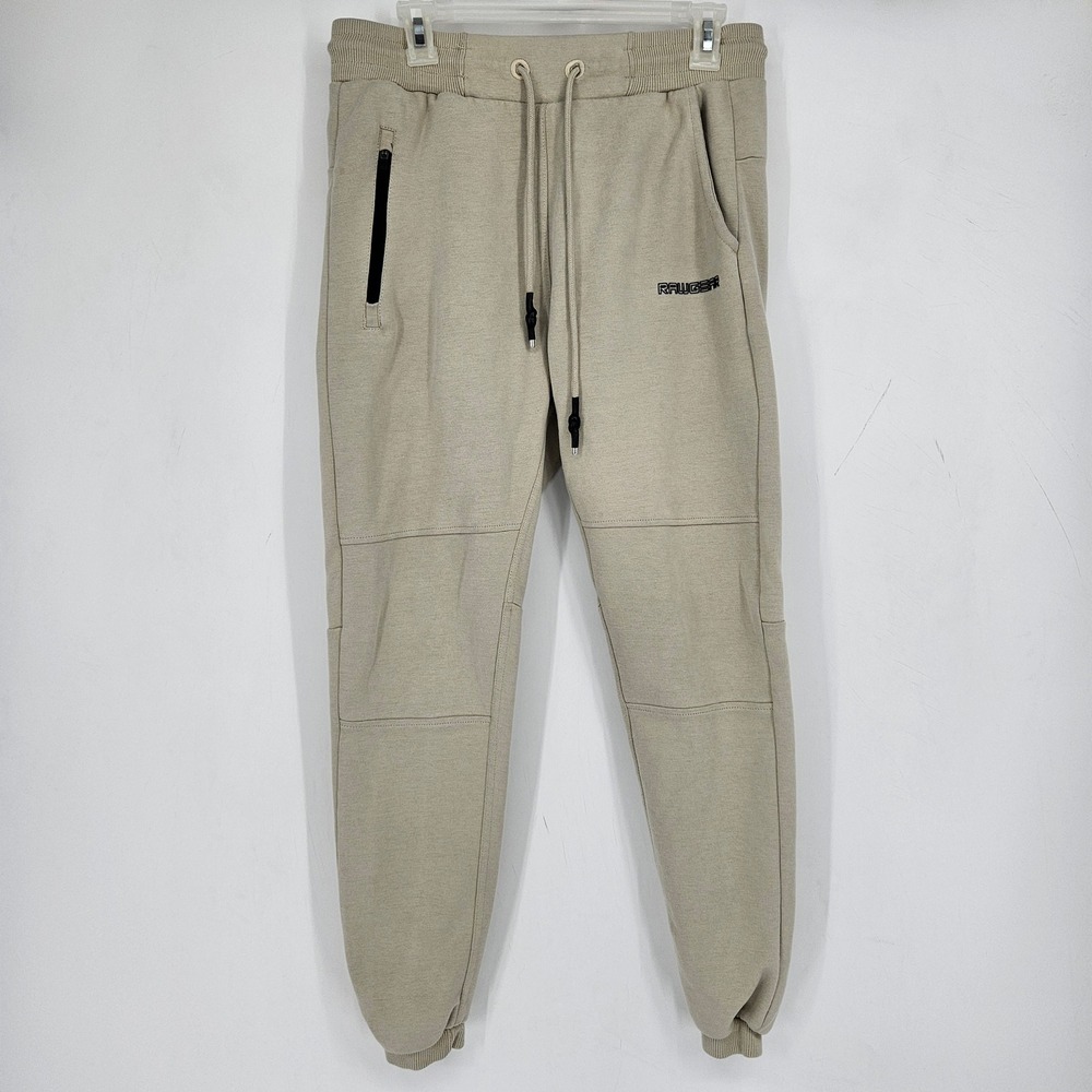Raw Gear Jogger Mens Large Sweatpants Tan Pockets Gym Workout Performance‎